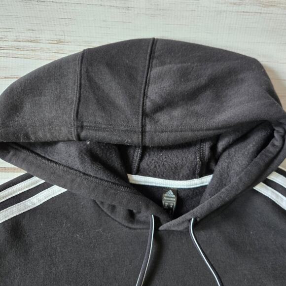 ADIDAS Prime Green Cropped Black with White Stripe Hoodie sz XL - Picture 3 of 6